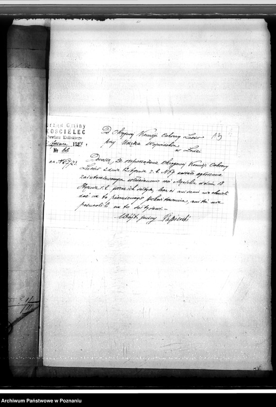 Obraz 17 z jednostki "Sprawa likwidacji serwitutów w lasach majątku Mycielin własność A. Doruchowskiego gmina Kościelec powiat kaliski"