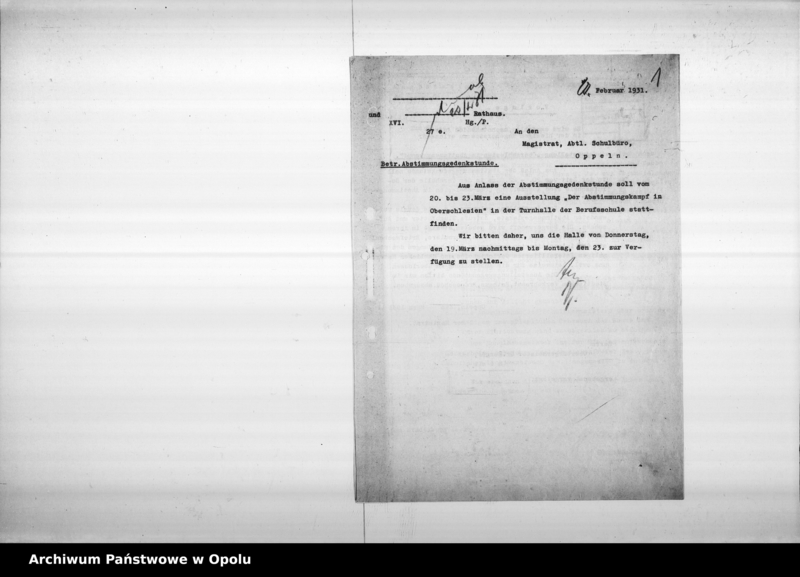 Obraz 5 z jednostki "Oberschlesien im Abstimmungskampf März 1931 Berufsschule"