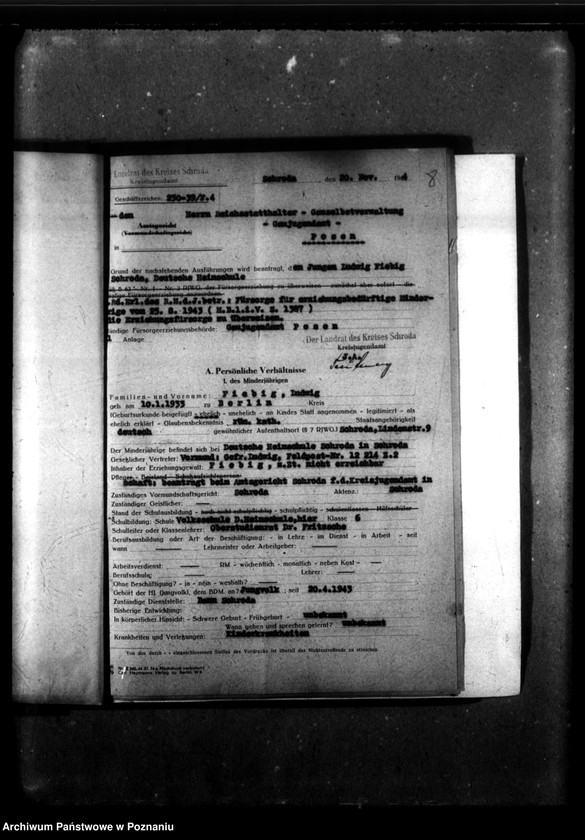 Obraz 13 z jednostki "[Akta personalne wychowanka Ludwika Fiebiga, ur. 10 I 1933]."