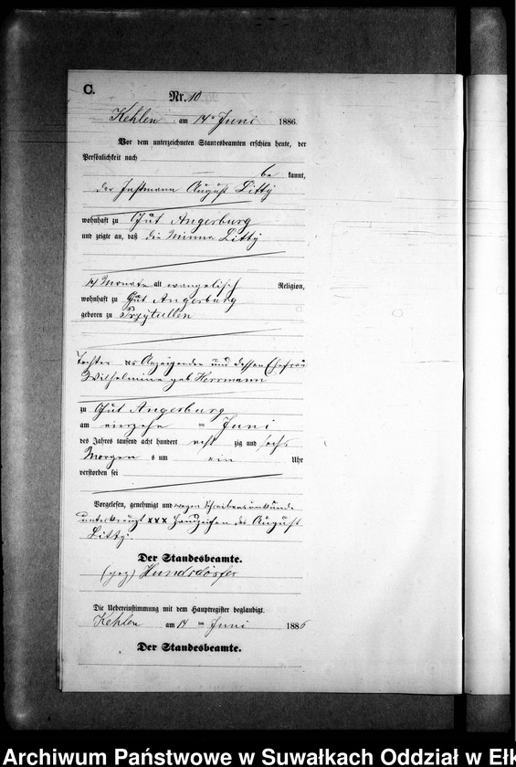 image.from.unit.number "Sterbe-Neben-Register des Preussischen Standes-Amtes Kehlen Kreis Angerburg"