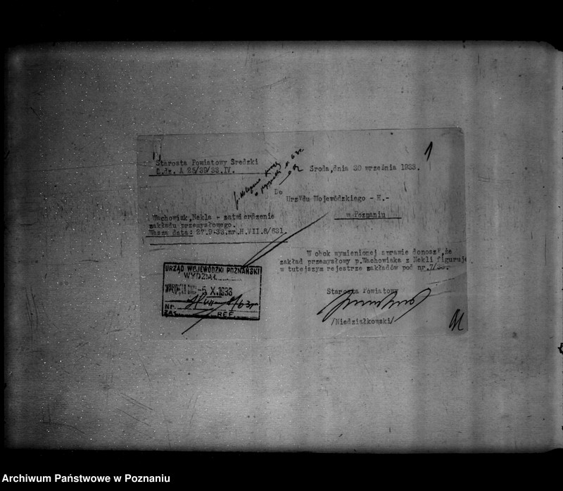 Obraz 5 z jednostki "Zatwierdzenie zakładu przemysłowego /domku dla akumulatorów/ St. Wachowiak w Nekli Młyn"