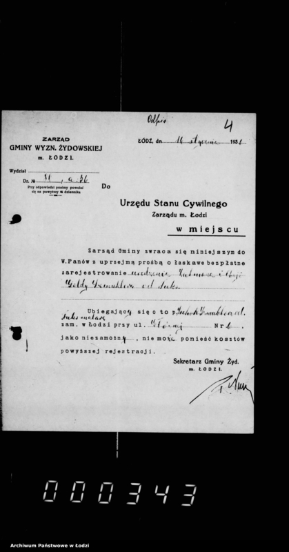 Obraz 7 z jednostki "Akta dotyczące spraw Urzędu Stanu Cywilnego"