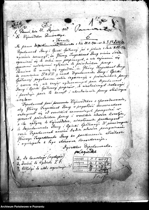 Obraz 5 z jednostki "Korespondencja w sprawach pośrednictwa pracy z wojew. pomorskim"