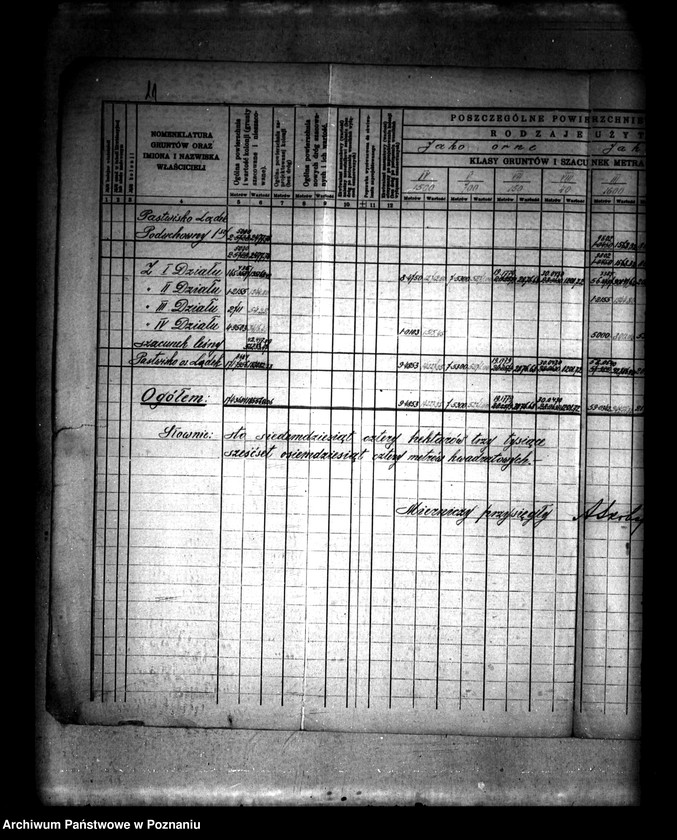 Obraz 16 z jednostki "Szczegółowe rejestry pomiarowo-szacunkowe podziału wspólnego pastwiska osady Lądek i osady Lądek Poduchowny I"