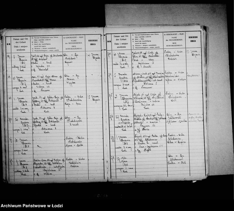 Obraz 11 z jednostki "[Ksiega urodzeń]"