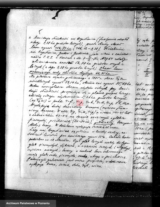 Obraz 9 z jednostki "Sprawa zmiany rodzaju użytków 5,06 ha gruntów leśnych w majątku Bogusławice /powiat koniński/ oraz zatwierdzenie projektu planu gospodarstwa leśnego"