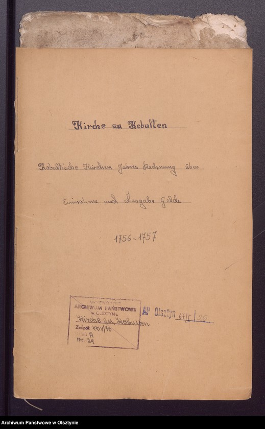 image.from.unit.number "Kobultische Kirchen Jahres-Rechnung über Einnahme und Ausgabe Geld"