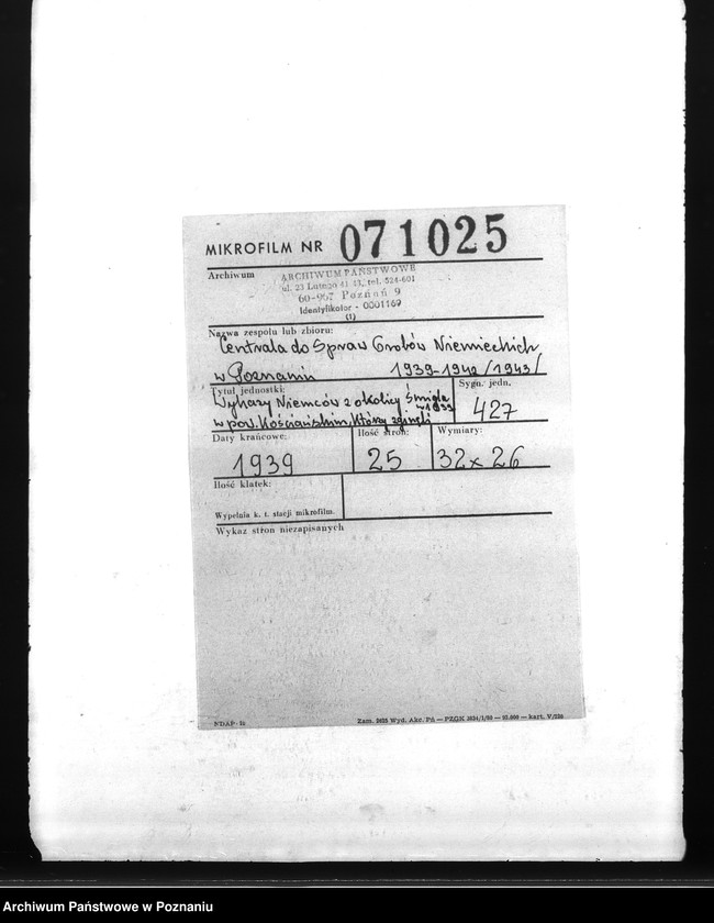 Obraz 2 z jednostki "Wykazy Niemców z okolicy Śmigla w powiecie kościańskim, którzy zginęli w 1939 roku"