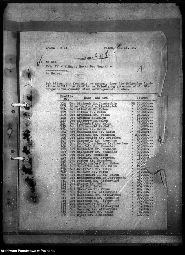 Obraz 5 z jednostki "Wykaz kredytów przyznanych wielkim majątkom ziemskim"