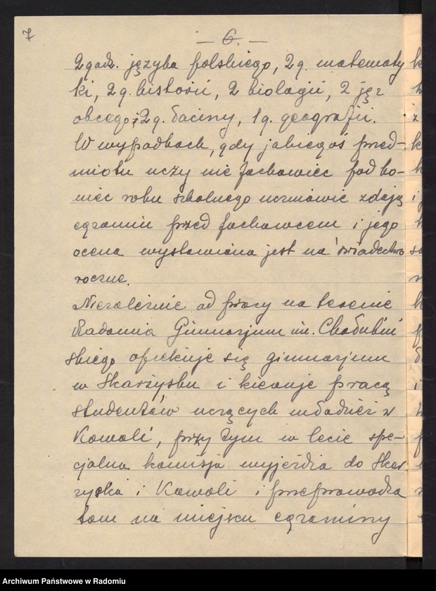 image.from.collection.number "Tajne nauczanie w Radomiu w czasie II wojny światowej"