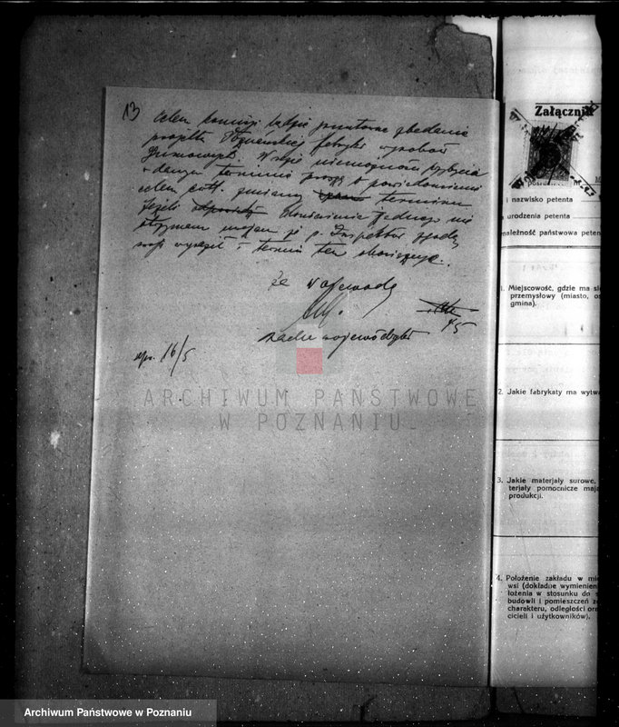 Obraz 17 z jednostki "Zatwierdzenie projektu zakładu przemysłowego /urządzenie fabryki opon/ nr 389 własność Centralnej Fabryki opon i gum Poznań ul. Starołęka"