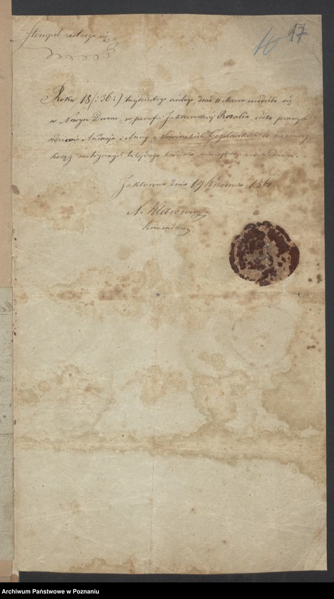 Obraz 19 z jednostki "Die von den Verlobten beigebrachten Urkunden zur Eheschliessung pro 1877"