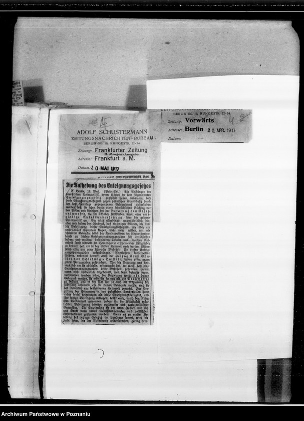 Obraz 20 z jednostki "Prawa i instytucje antypolskie. [Wycinki z gazet.]"