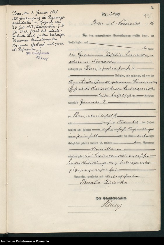 Obraz 18 z jednostki "Księga urodzeń t. V"