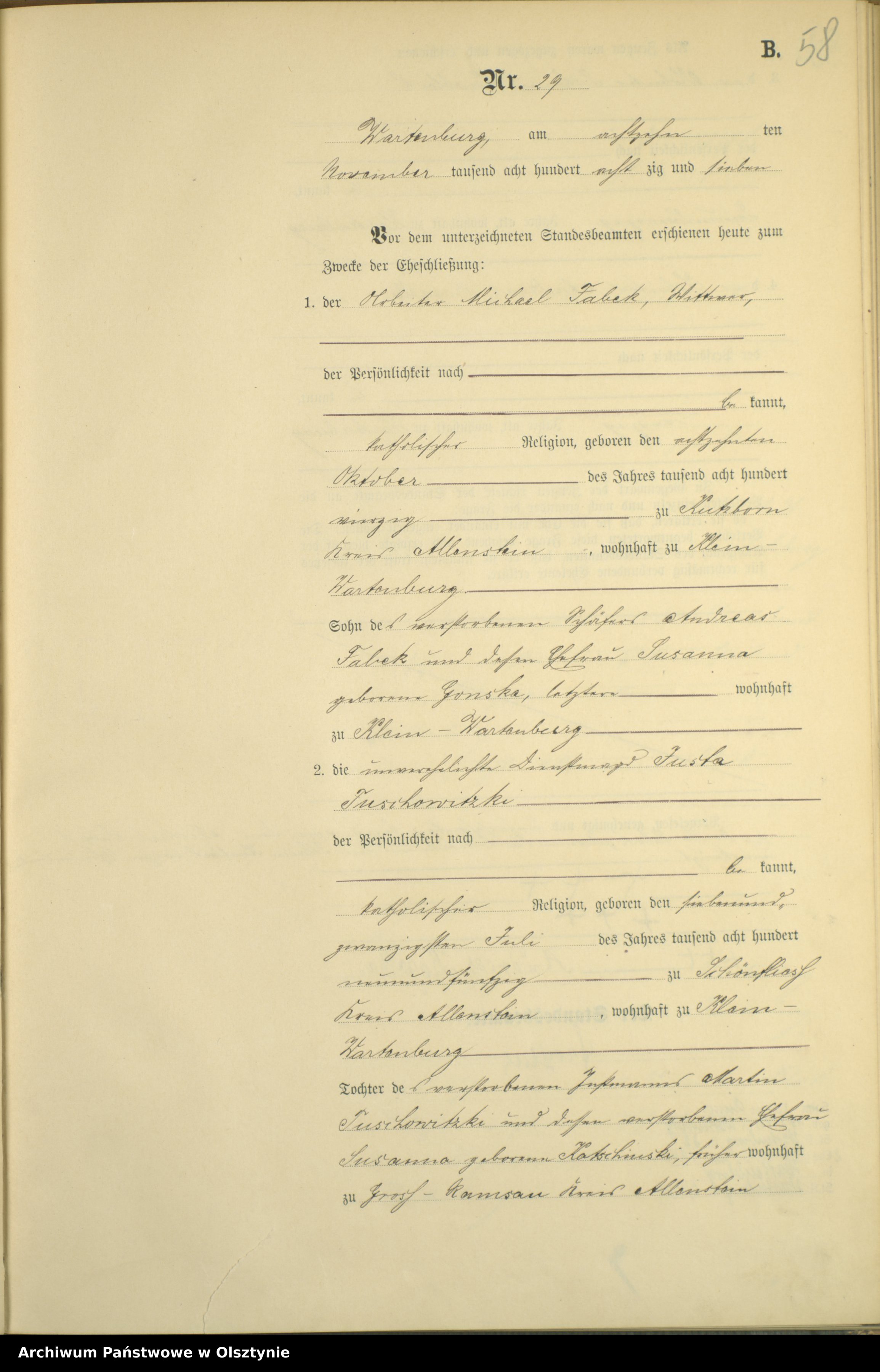 Skan z jednostki: Heiraths-Haupt-Register Nr 1 - 36