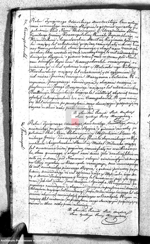 image.from.unit.number "Akta Urodzonych Gminy Krasnopolskiey Powiatu Seyneńskiego R-ku 1824 dnia 1 Stycznia .Województwo Augstowskie."