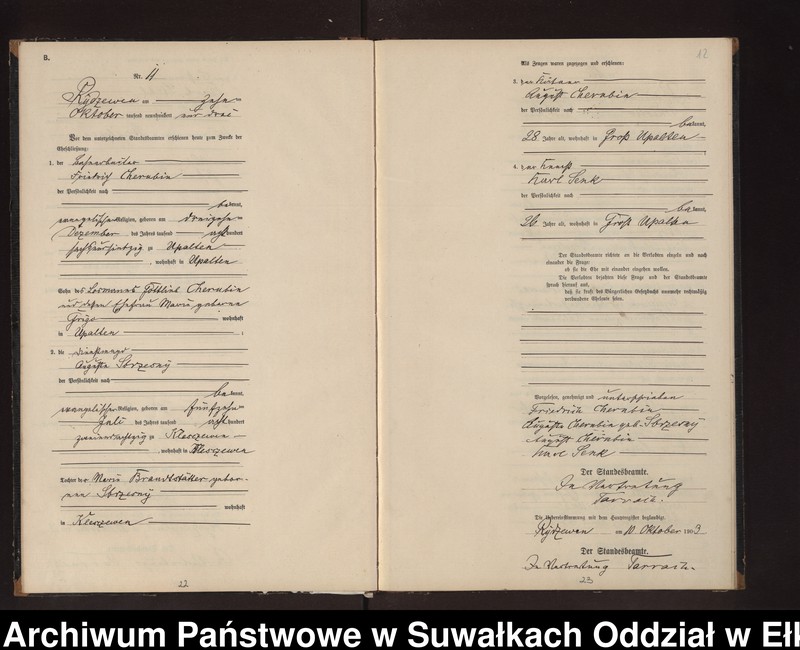 image.from.unit.number "Heirtahs-Neben-Register des Preussischen Standes-Amtes Rydzewen Kreis Lötzen"