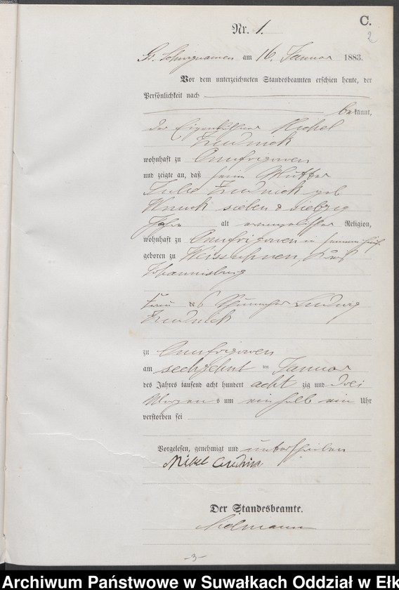 image.from.unit.number "Sterbe-Haupt-Register des Königlichen Preussischen Standes-Amtes Guszianka Kreis Sensburg"