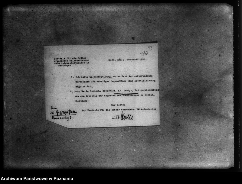 Obraz 18 z jednostki "Schriftwechsel aus verschiedenen Kreisen - w sprawie zmarłych miejscowych Niemców"