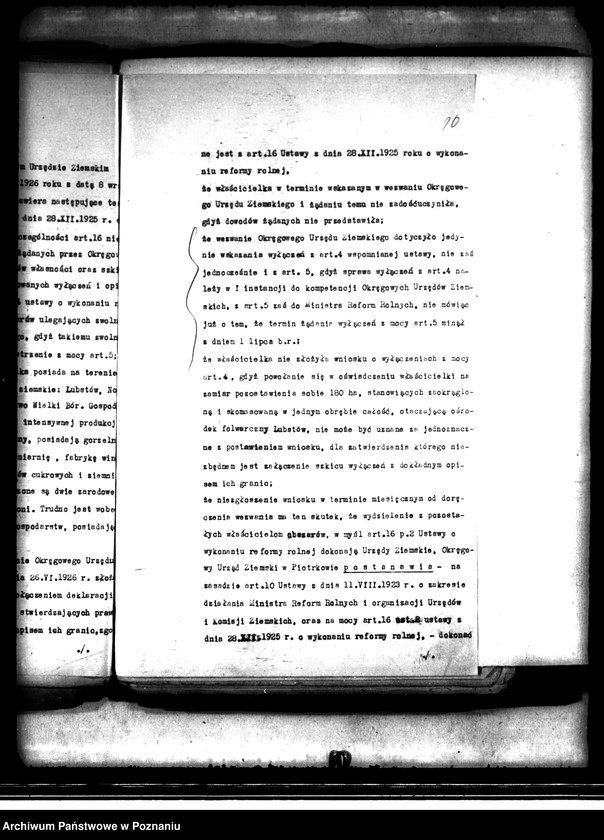 image.from.unit.number "Wyłączenie z art.4,5 ustawy o wykonaniu reformy rolnej z 28 XII 1925 r. miejscowości Lubstów, Nacięcie, Nowa Wieś-Sycowo, Leśniewo, Wielki Bór, osady we wsi Grondy, osady we wsi Lubstówek /Koło/"