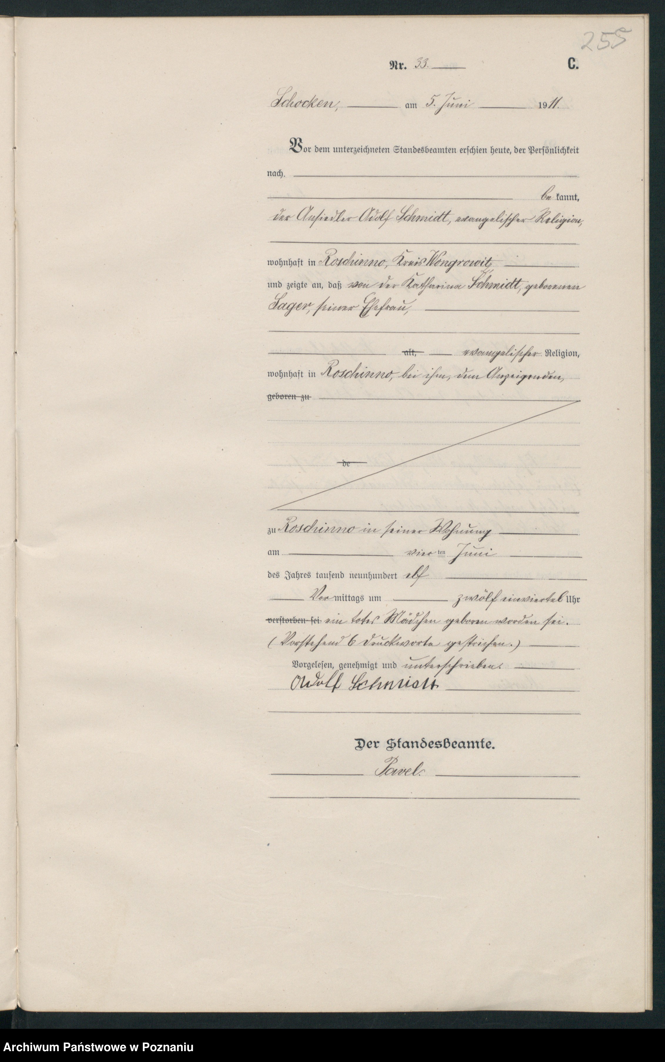 Skan z jednostki: Księga akt zgonu [Rejestr główny zgonów]