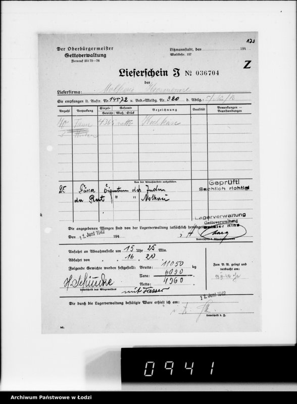 Obraz 16 z jednostki "Aufträge, [Lieferscheinen und Rechnungen] 14571-14649"