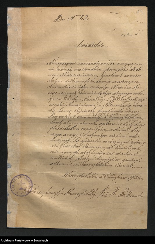 image.from.unit.number "[Dokumenty do akt małżeństw parafii rzymskokatolickiej w Wigrach z 1920 roku]"