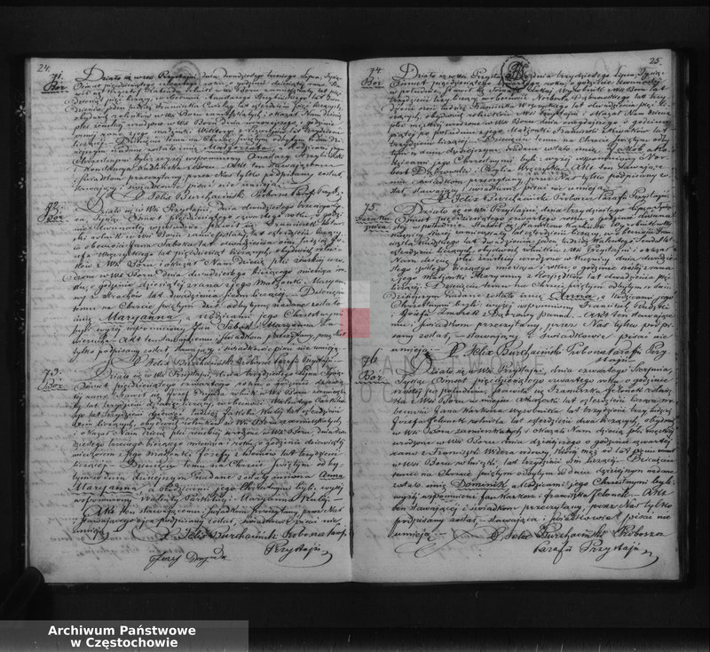 Obraz 15 z jednostki "Księga duplikat [akt] urodzonych, zaślubionych i zmarłych Parafii Przystajń w w okręgu częstochowskim, dekanacie krzepickim z roku 1854"