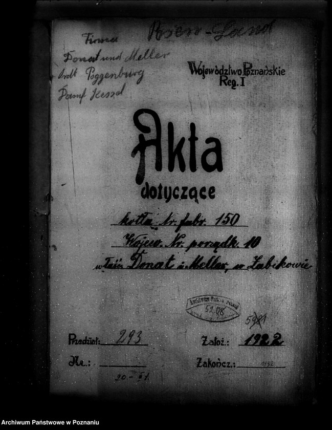 Obraz 4 z jednostki "Wytwórnia Chemiczna Firmy Donat i Meller w Źabikowie powiat poznański nr woj. 10"