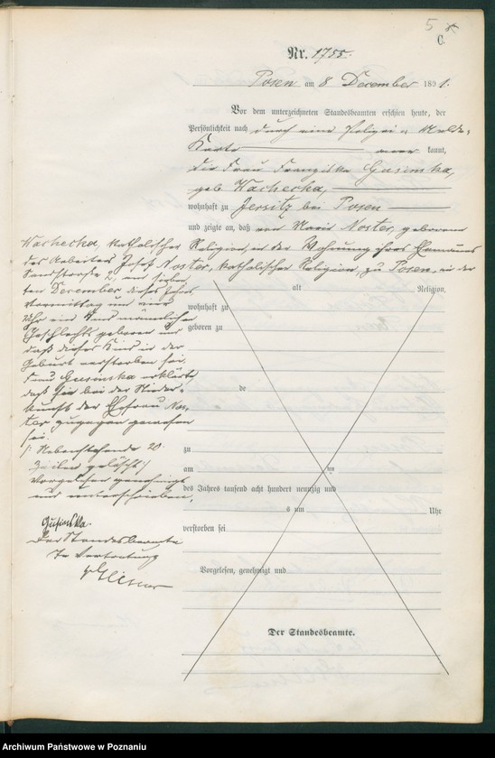 Obraz 8 z jednostki "Księga zgonów t. V"