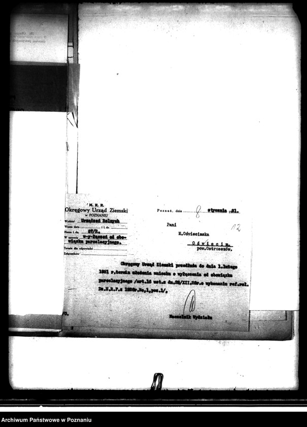 Obraz 16 z jednostki "Majątek Oświecim powiatu kępińskiego wyłączenie z art.4,5 ustawy o reformie"