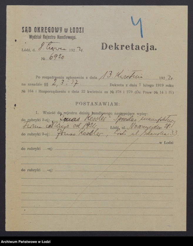 Obraz 6 z jednostki "Jonas Kessler - sprzedaż manufaktury"