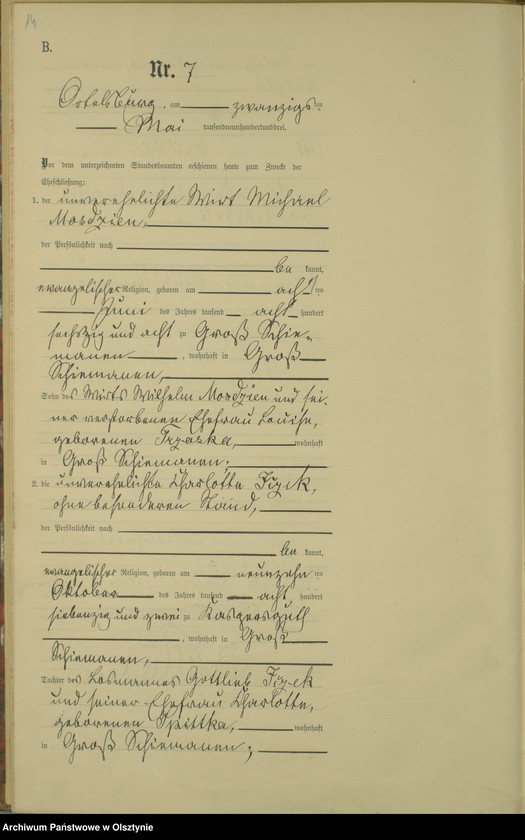 image.from.unit.number "Heiraths-Haupt-Register Nr 1 - 16"