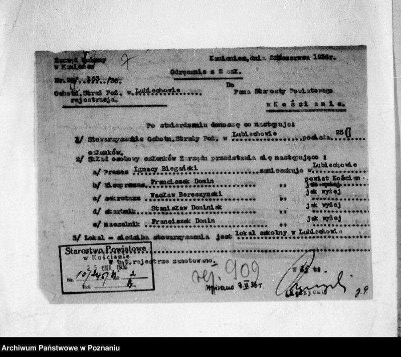 Obraz 12 z jednostki "/Stowarzyszenie ochotniczej straży pożarnej powiatu kościańskiego/ litery od L-R"