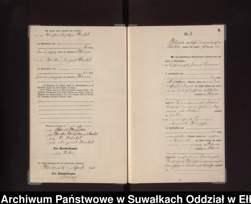 image.from.unit.number "Heiraths-Neben-Register des Preussischen Standes-Amtes Rhein Kreis Loetzen"