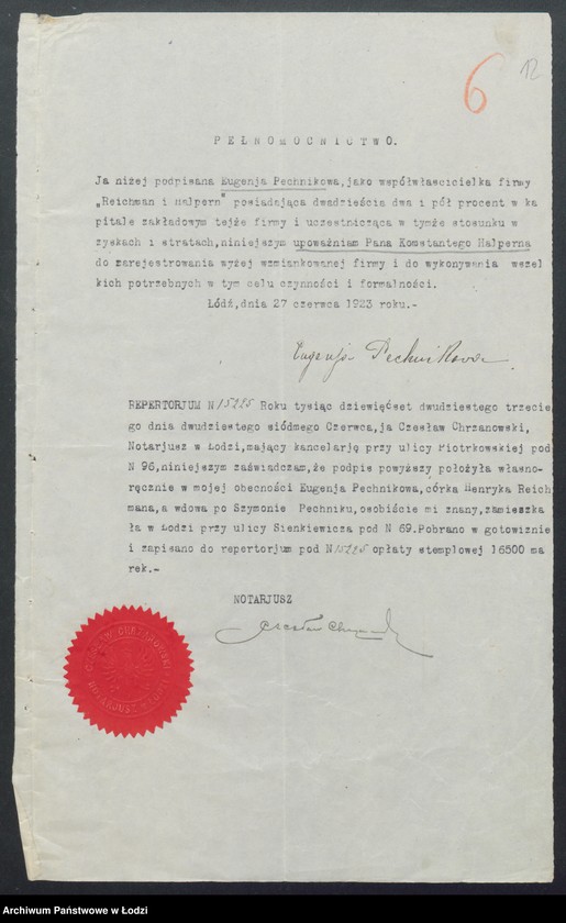 Obraz 14 z jednostki "Reichman i Halpern- farbiarnia"