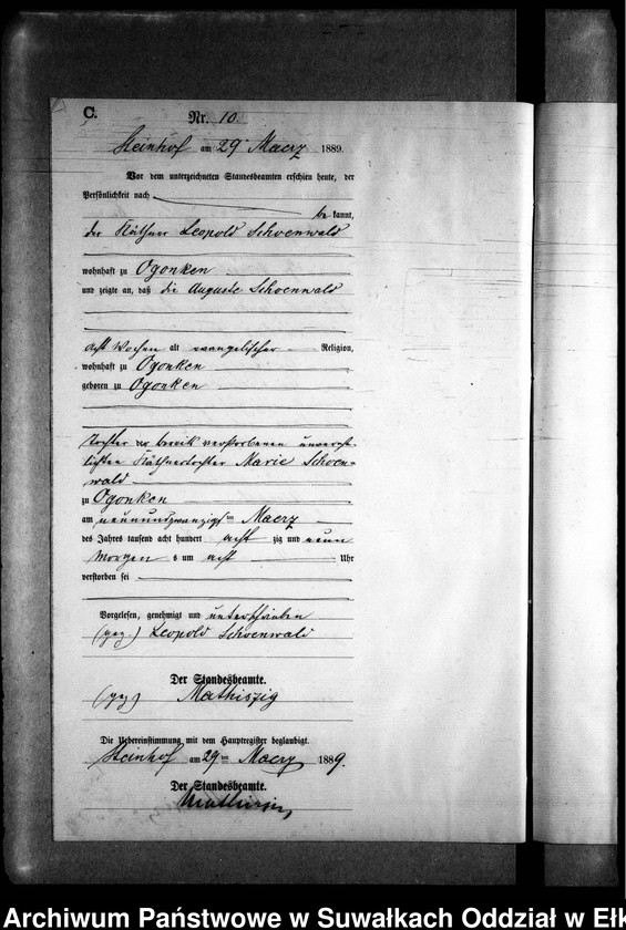 image.from.unit.number "Sterbe-Neben-Register des Preussischen Standes-Amtes Gr. Strengeln Kreis Angerburg"