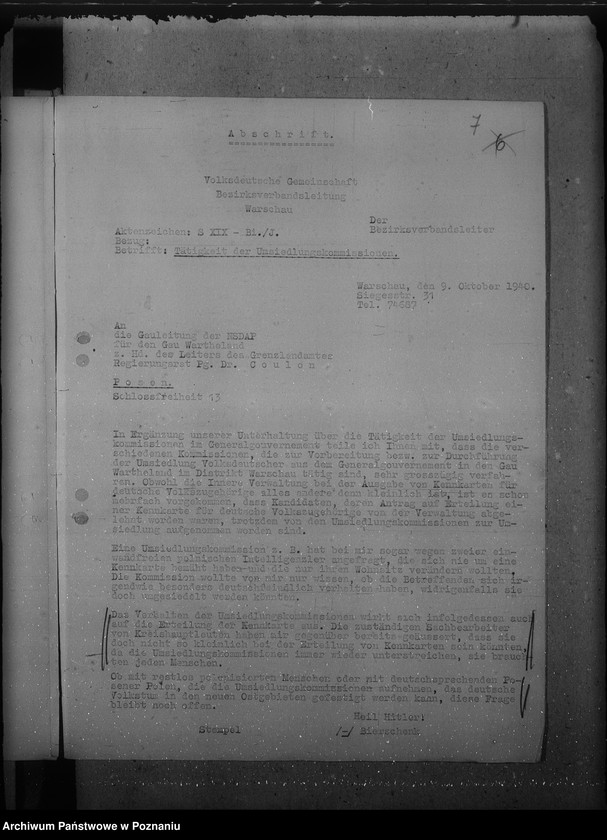 Obraz 11 z jednostki "Anerkennung der im Generalgouvernement ausgestellten Kennkarten"