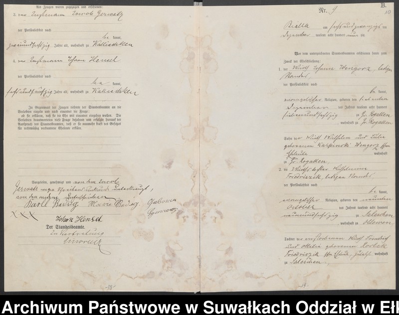 image.from.unit.number "Heiraths-Haupt-Register des Königlichen Preussischen Standes-Amtes Kallischken Kreis Johannisburg"