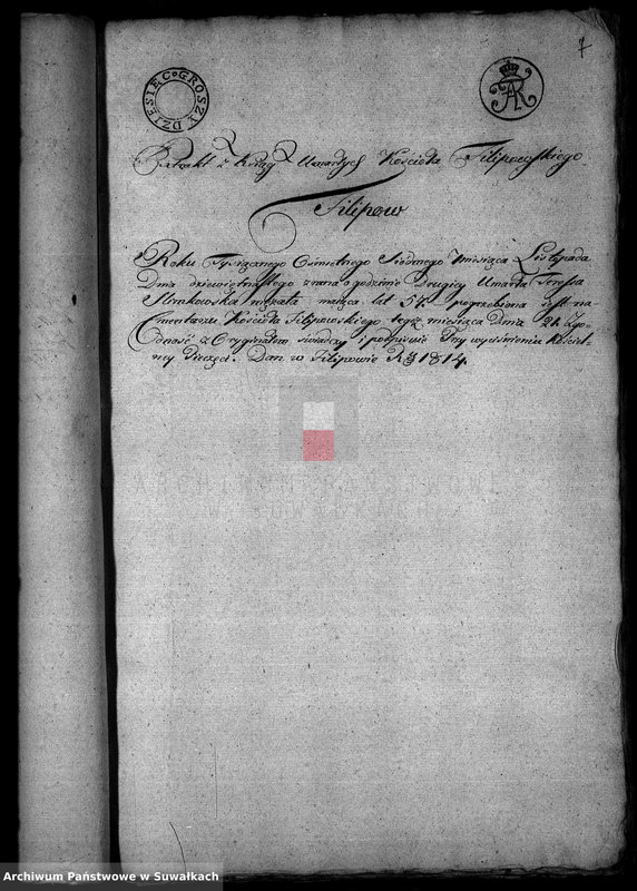 image.from.unit.number "Akta Stanu Cywilnego wyznania rzymsko-katolickiego w Filipowie Dokuemnty do akt małżeństw"