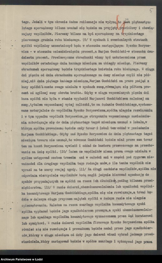 Obraz 7 z jednostki "Byszko Boryszewicz i S-ka- spółka komandytowa- handel hurtowy i detaliczny maszynami do szycia, rowerami i ich częściami"