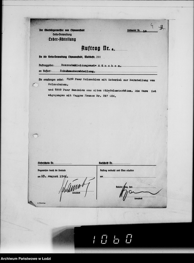 Obraz 8 z jednostki "Heeresbekleidungsamt München.Kriegsauftrag 6/14"