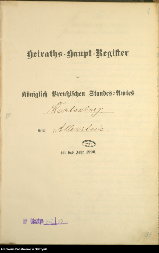 image.from.unit.number "Heiraths-Haupt-Register Nr 1 - 45"