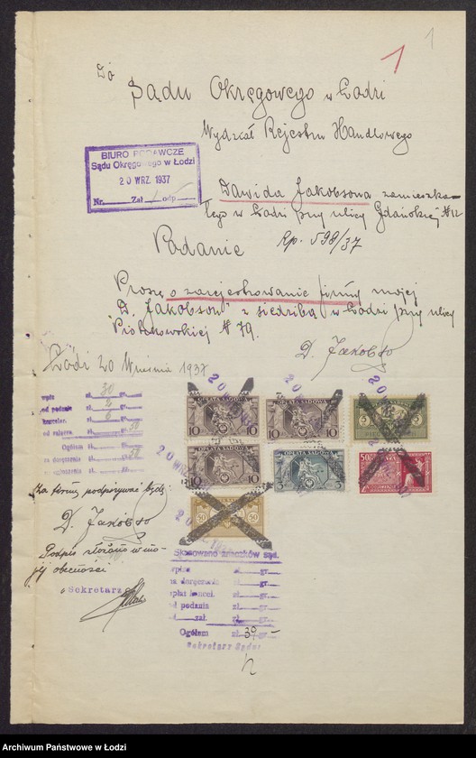 Obraz 3 z jednostki "Dawid Jakobson- wyrób i sprzedaż towarów włókienniczych"