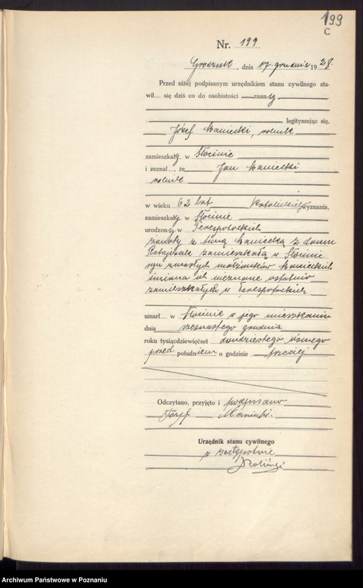 Obraz 14 z jednostki "Księga zgonów [Rejestr główny zgonów]"