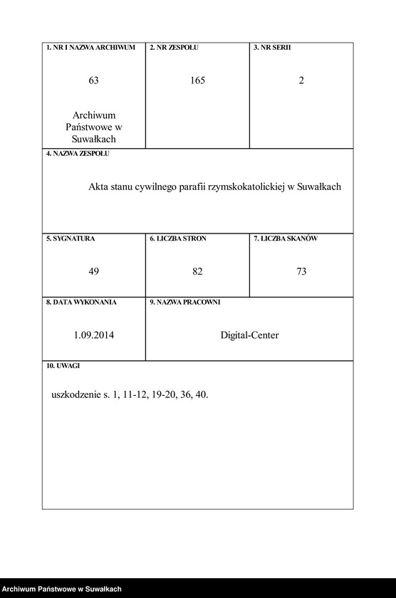 image.from.unit.number "[Dokumenty do akt małżeństw wyznania rzymskokatolickiego parafii w Suwałkach]"