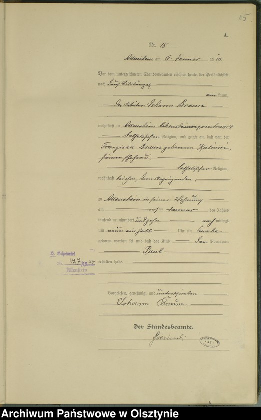 image.from.unit.number "Geburts-Haupt-Register Tom I , Nr 1-478"