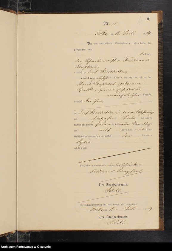 Obraz 18 z jednostki "Geburts-Neben-Register Nr 1 - 33"