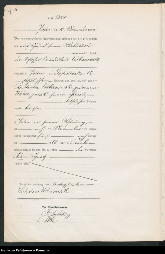 Obraz 6 z jednostki "Księga miejscowa urodzeń tom IX"