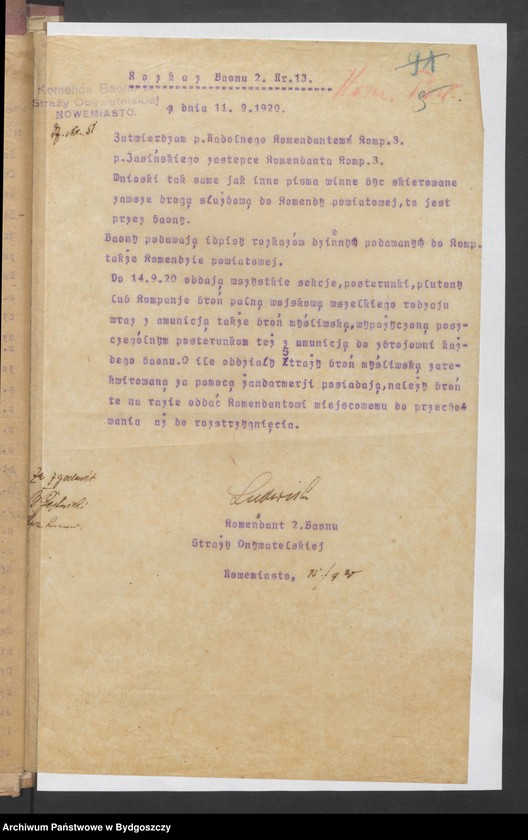 image.from.unit.number "Rozkazy [wewnętrzne i tajne wydane przez Komendę Powiatową Zachodniej Straży Obywatelskiej w Nowym Mieście]"